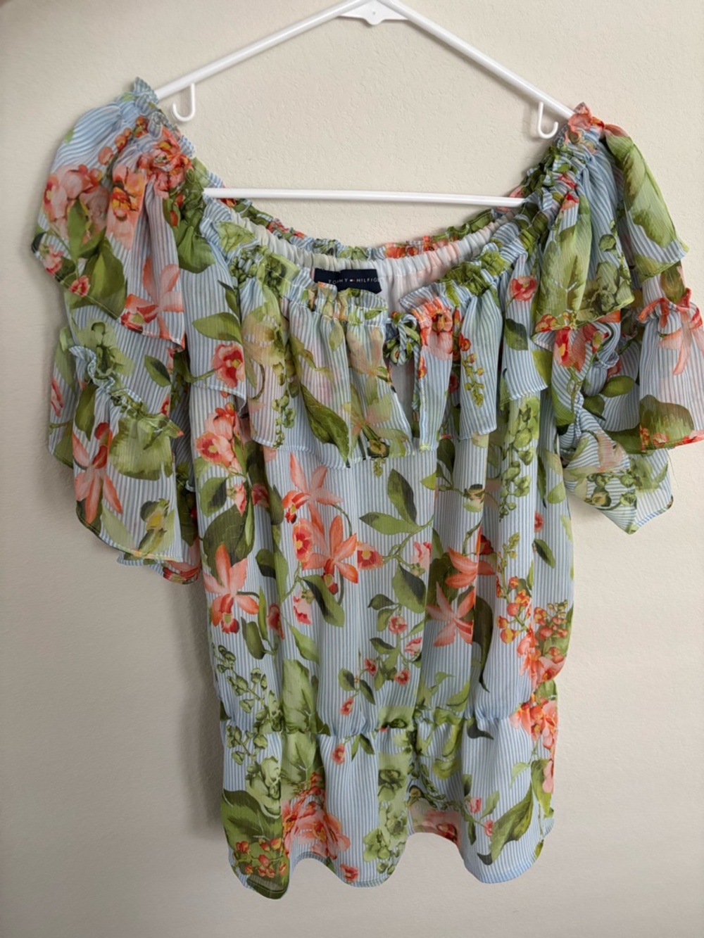 Tommy Hilfiger Floral Off-Shoulder Ruffle Top